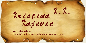 Kristina Kajević vizit kartica